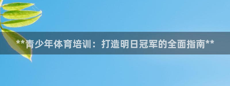 富联官网登录：**青少年体育培训：打造明日冠军的全面